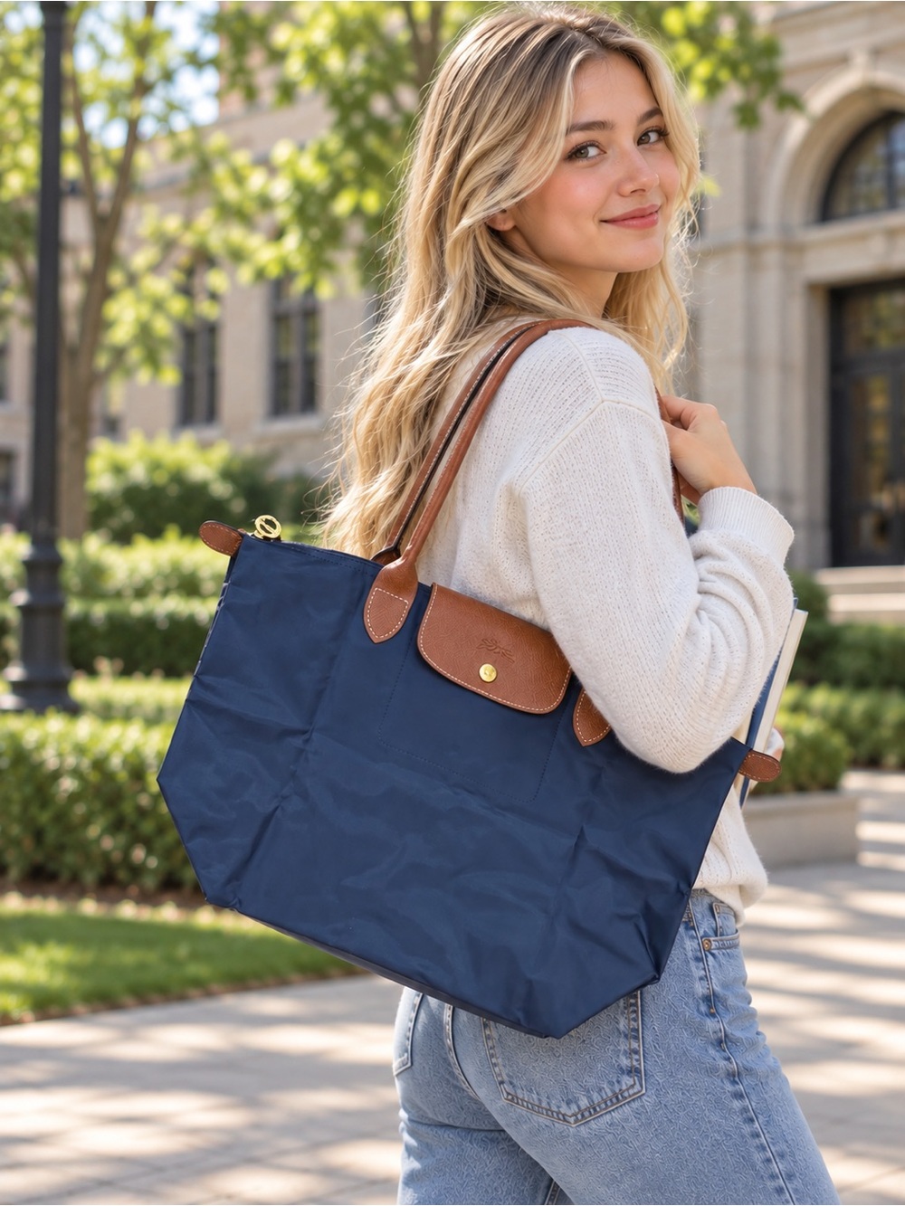 Longchamp Navy Medium tote bag